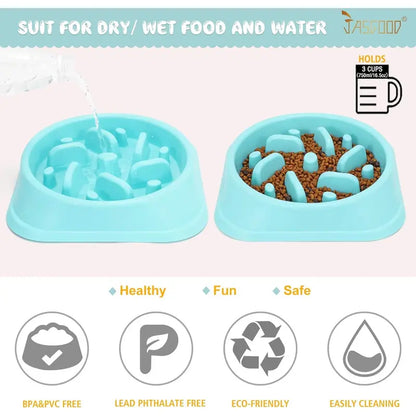 Large Dog Slow Feeder Bowl with Food-Safe Anti-Choke Puzzle Design