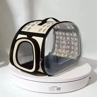 Transparent Pet Travel Bag - Breathable Capsule Cat & Dog Backpack - Stylish Collapsible Carrier, Dog/Cat Bag, Pet Transporter, Backpack Carrier for Outdoor Travel, Small Dogs & Cats -