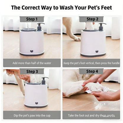 Automatic Electronic Pet Paw Cleaner and Foot Massager with BPA-Free Silicone Bristles, Detachable Soap Dispenser, Dual-Speed Bidirectional Spin, and 360° Quick Rinse for Small to Medium Pets