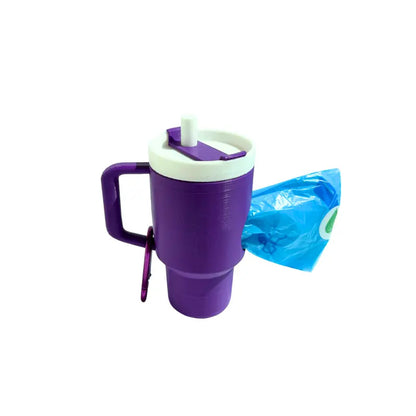 Tumbler Sustainable Dog Waste Bag Dispenser - Made from PLA, Includes Extra Clip for Leash Attachment, Fits Standard Waste Bag Roll