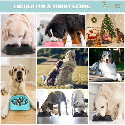 Large Dog Slow Feeder Bowl with Food-Safe Anti-Choke Puzzle Design
