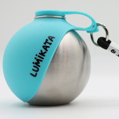 Lumikata 2-in-1 Portable Dog Water Bottle with Silicone Foldable Bowl - 10 oz Stainless Steel, Leak-Proof Design for Small Dogs, Perfect for Walks and Feeding