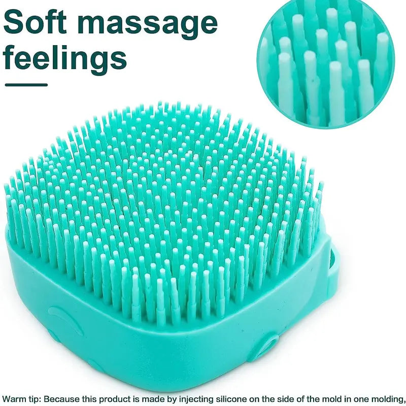 Pet Bath Brush Dog Baths Brush Shampoo Dispenser Soft Silicone Dog Bathing Brushes Dogs Shampoo Brushes Scrubbers for Cats and Dogs Shower Brush Grooming (Blue)
