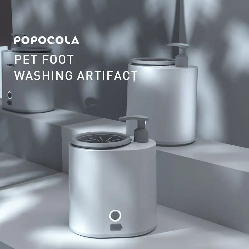 Automatic Electronic Pet Paw Cleaner and Foot Massager with BPA-Free Silicone Bristles, Detachable Soap Dispenser, Dual-Speed Bidirectional Spin, and 360° Quick Rinse for Small to Medium Pets