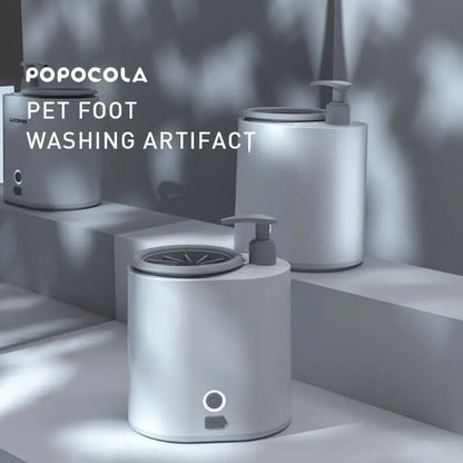 Automatic Electronic Pet Paw Cleaner and Foot Massager with BPA-Free Silicone Bristles, Detachable Soap Dispenser, Dual-Speed Bidirectional Spin, and 360° Quick Rinse for Small to Medium Pets