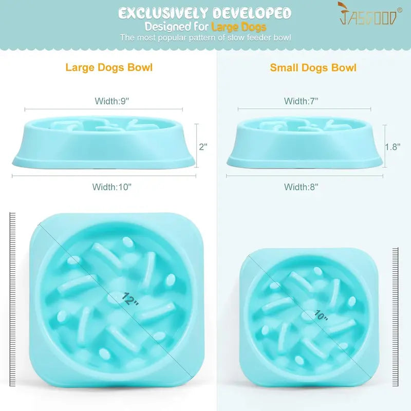 Large Dog Slow Feeder Bowl with Food-Safe Anti-Choke Puzzle Design