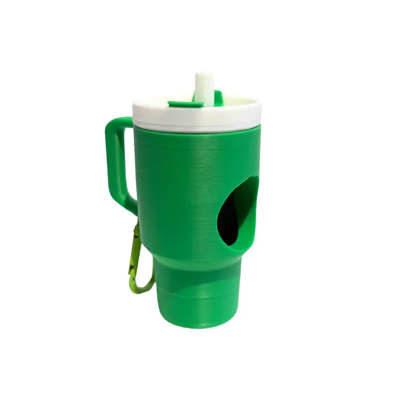 Tumbler Sustainable Dog Waste Bag Dispenser - Made from PLA, Includes Extra Clip for Leash Attachment, Fits Standard Waste Bag Roll