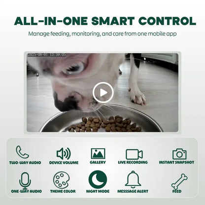 Automatic Cat Feeder, Wifi 5G Automatic Dog Food Dispenser with Freshness Preservation, 6L Timed Pet Feeder, Mate Black