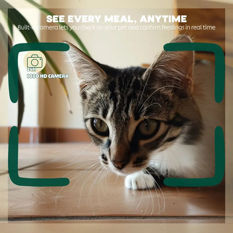 Automatic Cat Feeder, Wifi 5G Automatic Dog Food Dispenser with Freshness Preservation, 6L Timed Pet Feeder, Mate Black