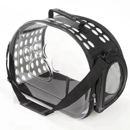 Transparent Pet Travel Bag - Breathable Capsule Cat & Dog Backpack - Stylish Collapsible Carrier, Dog/Cat Bag, Pet Transporter, Backpack Carrier for Outdoor Travel, Small Dogs & Cats -