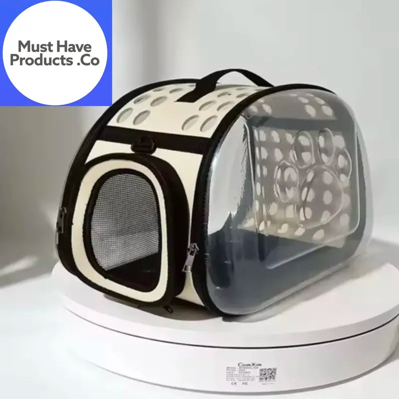 Transparent Pet Travel Bag - Breathable Capsule Cat & Dog Backpack - Stylish Collapsible Carrier, Dog/Cat Bag, Pet Transporter, Backpack Carrier for Outdoor Travel, Small Dogs & Cats -