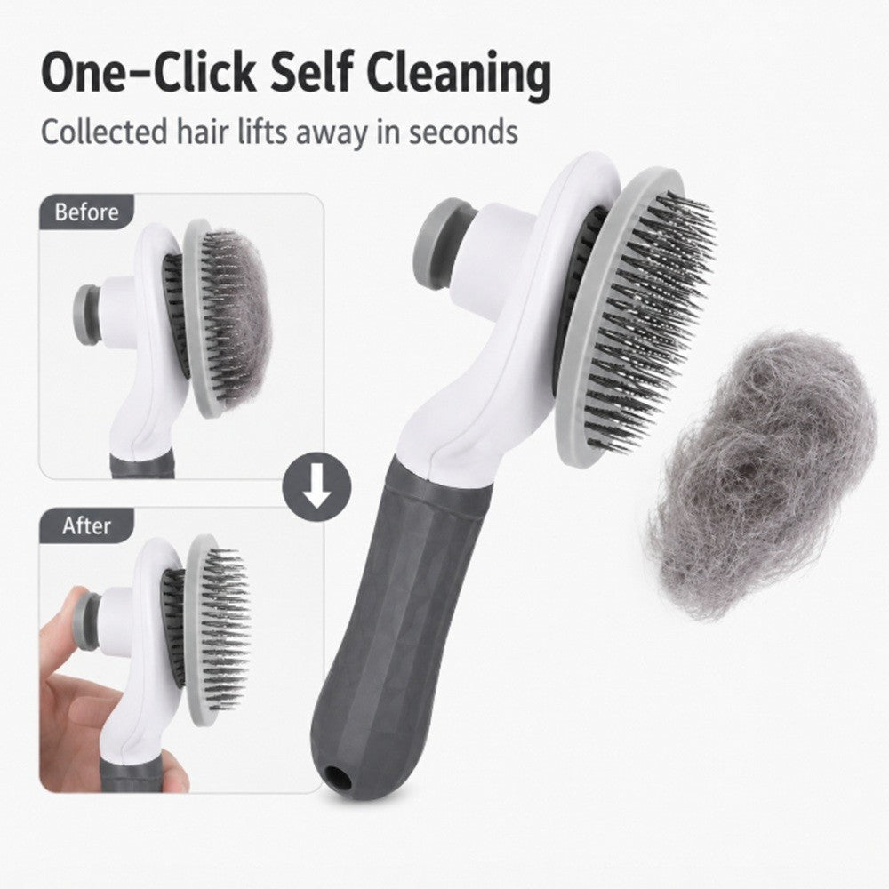 Pet Hair Remover Brush Self Cleaning Deshedding Grooming Comb for Dogs Cats