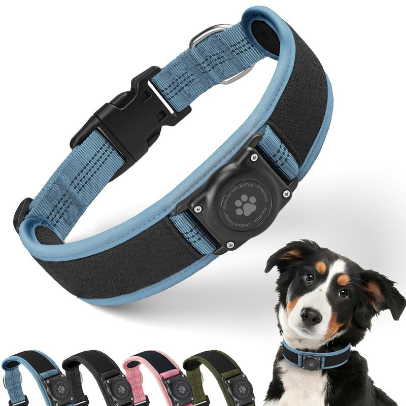 Premium Airtag Dog Collar Holder - Waterproof IP68, Ultra-Soft Air Mesh Padding, Reflective Features, and Durable Design for Medium to Large Dogs