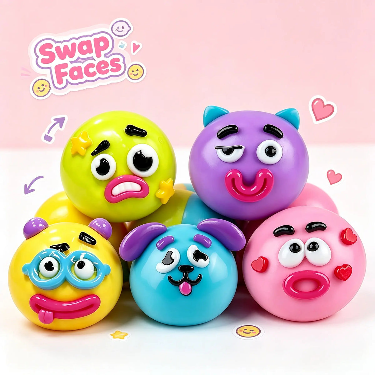 Smushers Curiosities Dog Face Swap Squishy - Soft, Moldable, Slow-Rise Relaxation Toy