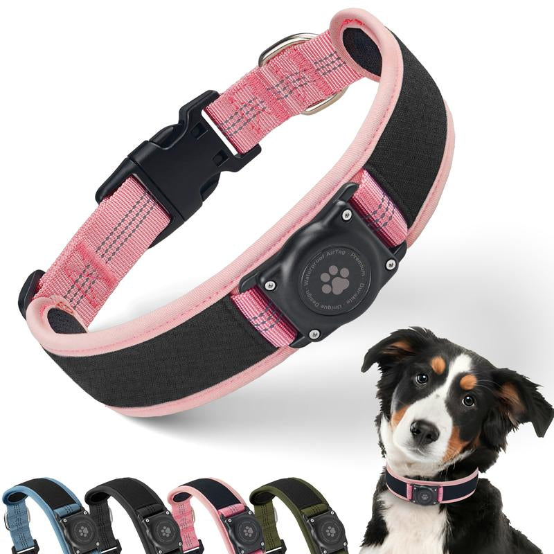 Premium Airtag Dog Collar Holder - Waterproof IP68, Ultra-Soft Air Mesh Padding, Reflective Features, and Durable Design for Medium to Large Dogs