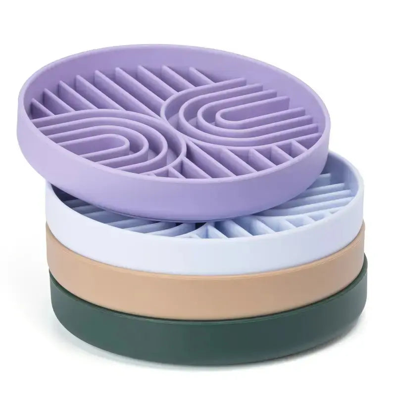 Pet Zone Silicone Dog Bowl Slow Feeder, Neater Feeder Non-Slip BPA Free Heat Resistant Dishwasher Safe, Fits 1-3 Cups Food Water, Reduces Anxiety, Slow Feeder Bowls