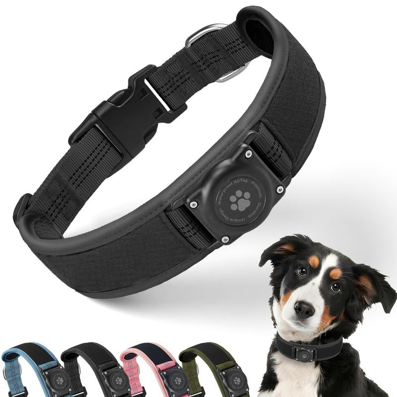 Premium Airtag Dog Collar Holder - Waterproof IP68, Ultra-Soft Air Mesh Padding, Reflective Features, and Durable Design for Medium to Large Dogs