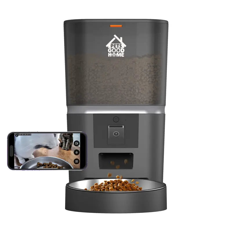 Automatic Cat Feeder, Wifi 5G Automatic Dog Food Dispenser with Freshness Preservation, 6L Timed Pet Feeder, Mate Black