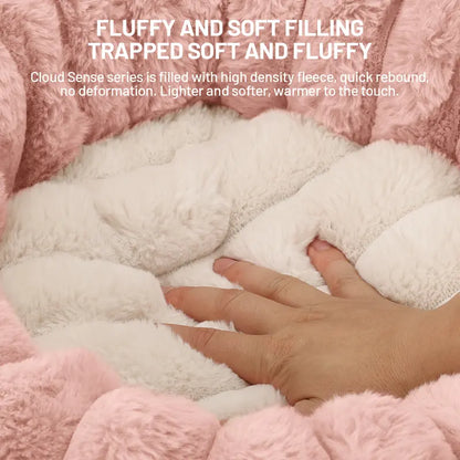 Super Soft round Pet Bed – Donut Fluffy Calming Kittens & Small Dogs, Antianxiety Pet Bed,Removable Washable Cover Cute Pet Lounge, Anti-Slip Base, Toy Puddle