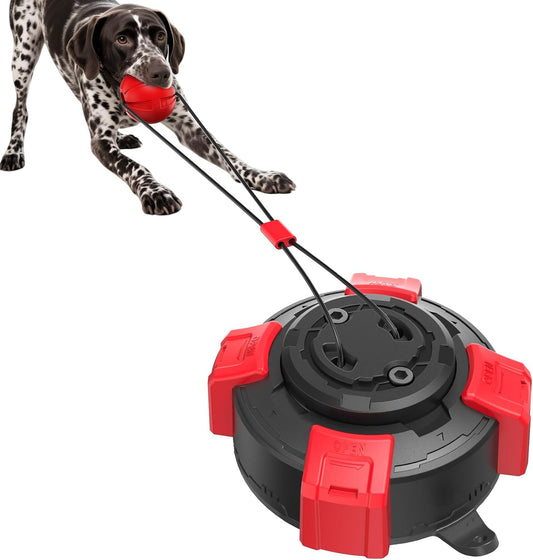 Upgraded Strong Suction Cup Tug of War Dog Toy Interactive Dog Rope Toys for Aggressive Chewers Puppy Molar Ball Chew Toy with Teeth Cleaning for Mental Stimulation & Boredom Relief