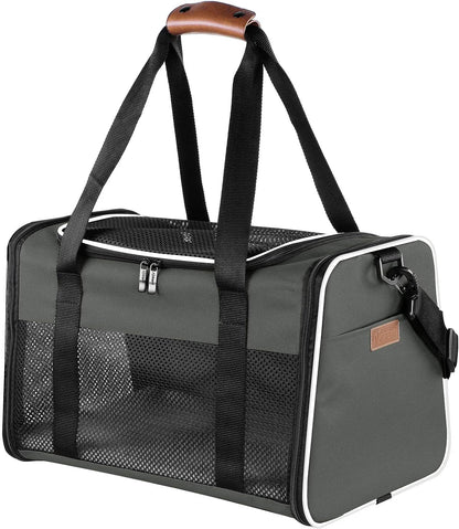 Portable Foldable Soft-Sided Pet Carrier for Cats and Dogs up to 22 lbs, Airline Approved