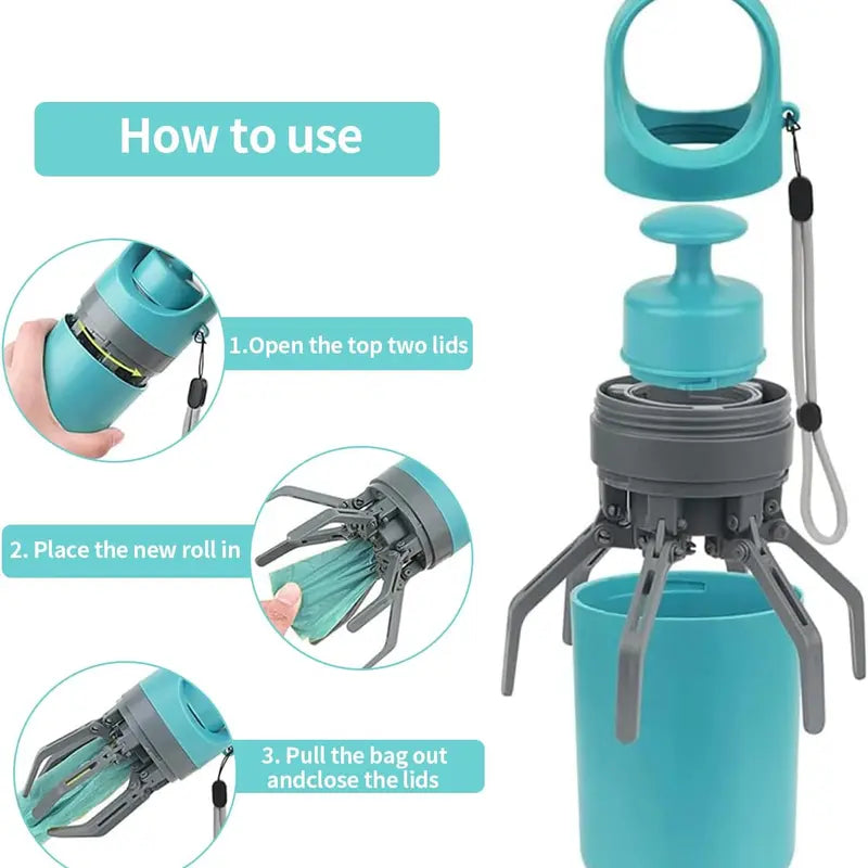 Portable Pet Poop Scooper, 1 Count Dog Waste Bag Holder, Pet Waste Bag Dispenser, Outdoor Dog Poop Scooper, Pet Supplies