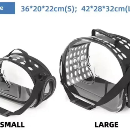 Transparent Pet Travel Bag - Breathable Capsule Cat & Dog Backpack - Stylish Collapsible Carrier, Dog/Cat Bag, Pet Transporter, Backpack Carrier for Outdoor Travel, Small Dogs & Cats -