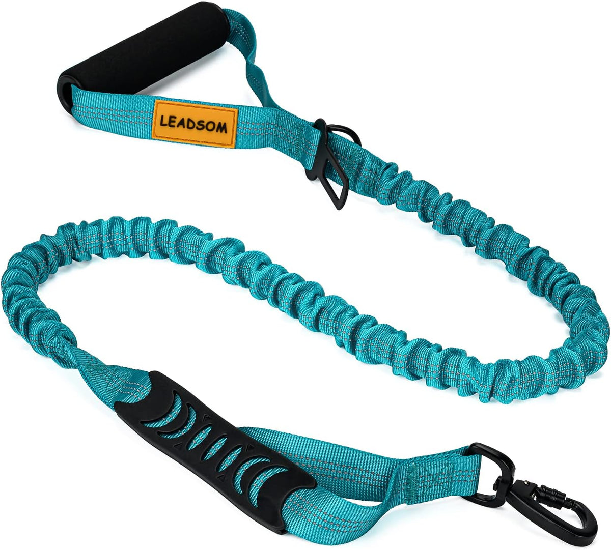 6FT Heavy-Duty Elastic Bungee Dog Leash with Shock Absorption and Padded Comfort Handle, Featuring Traffic Control for Medium to Large Dogs - Perfect for Training
