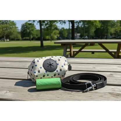 Waste Bag Holder: Zippered Dog Bag Dispenser | Leash Clip | Coffee or Sunflower