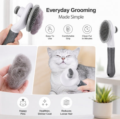 Pet Hair Remover Brush Self Cleaning Deshedding Grooming Comb for Dogs Cats