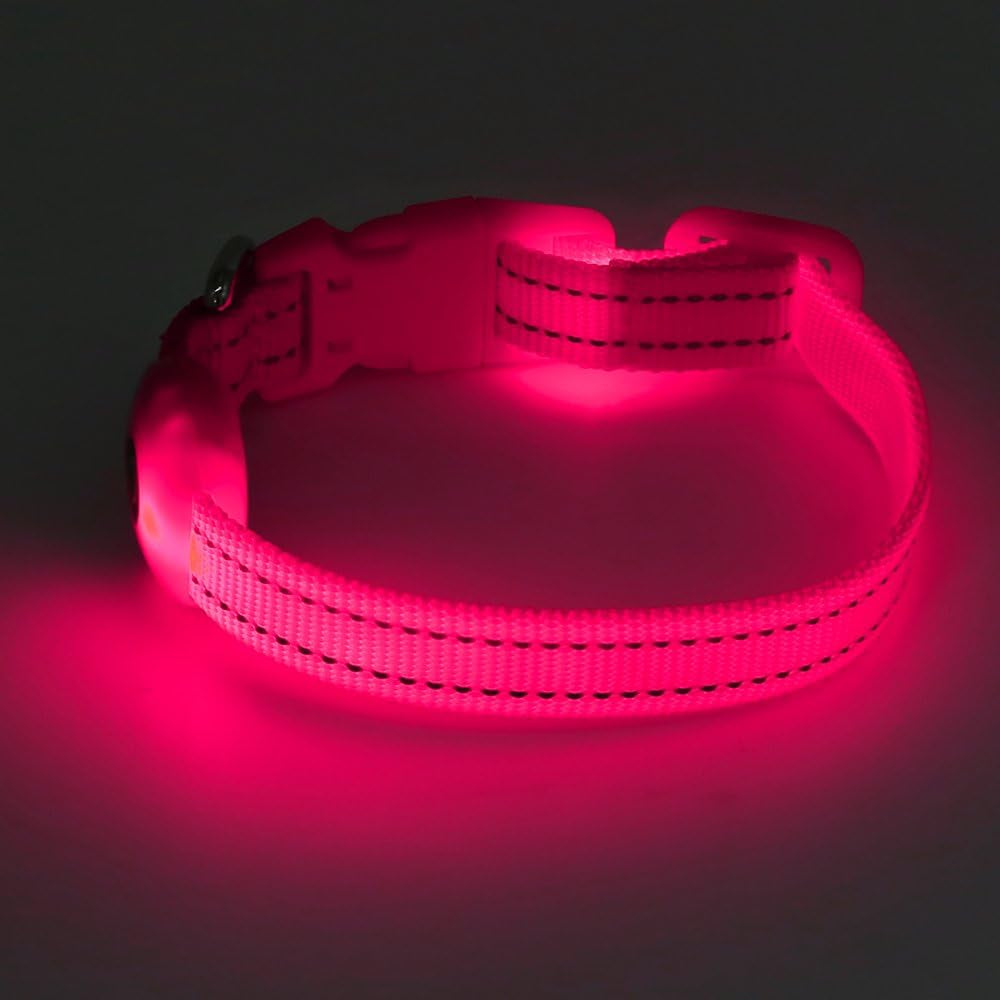 Illuminated Pink Collar for Small Dogs and Cats (XS Size)