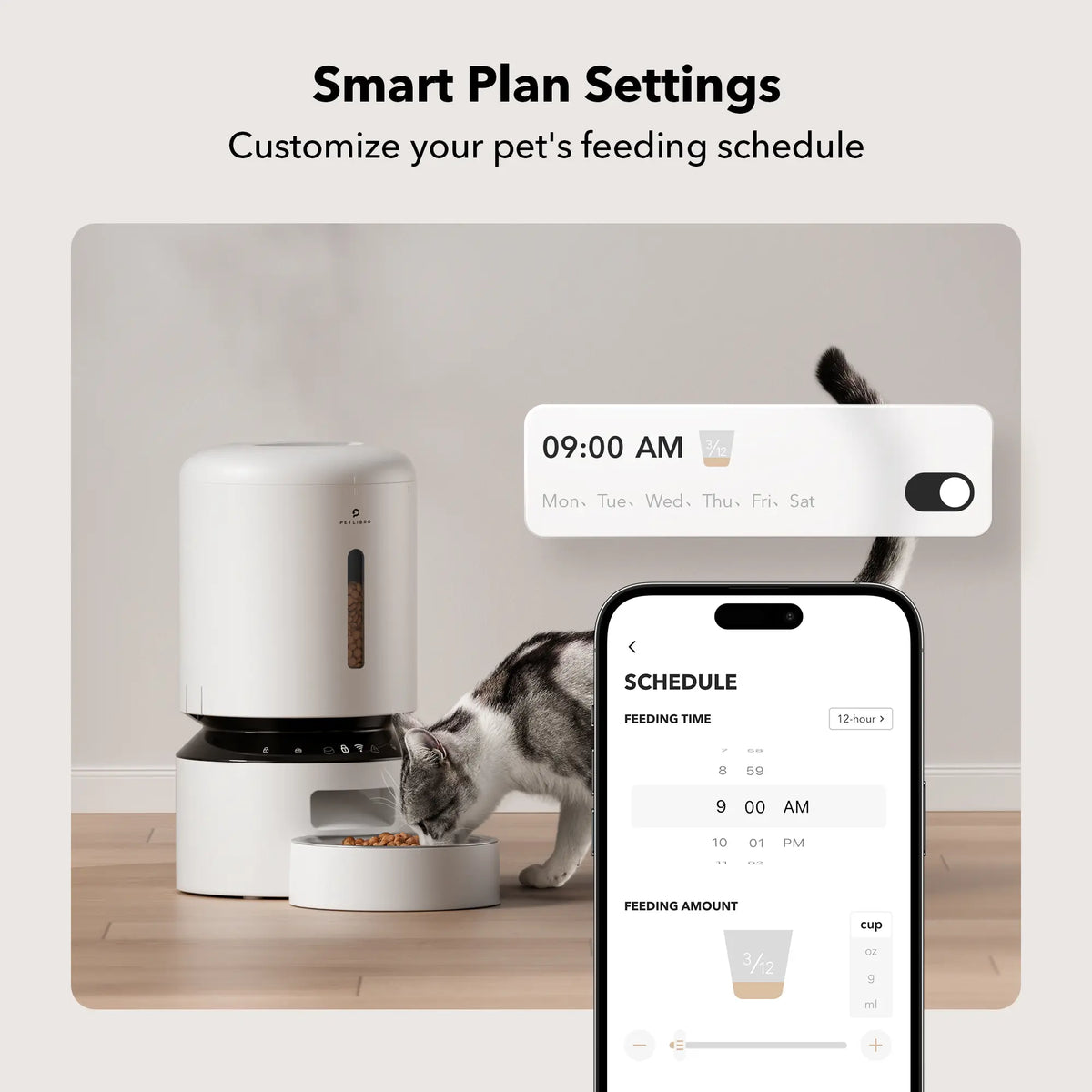 PETLIBRO Automatic Cat Feeder with Alexa,5G Wifi Automatic Pet Feeder with Freshness Preservation, 5L Timed Cat Feeder with Low Food Sensor, Pet Supplies